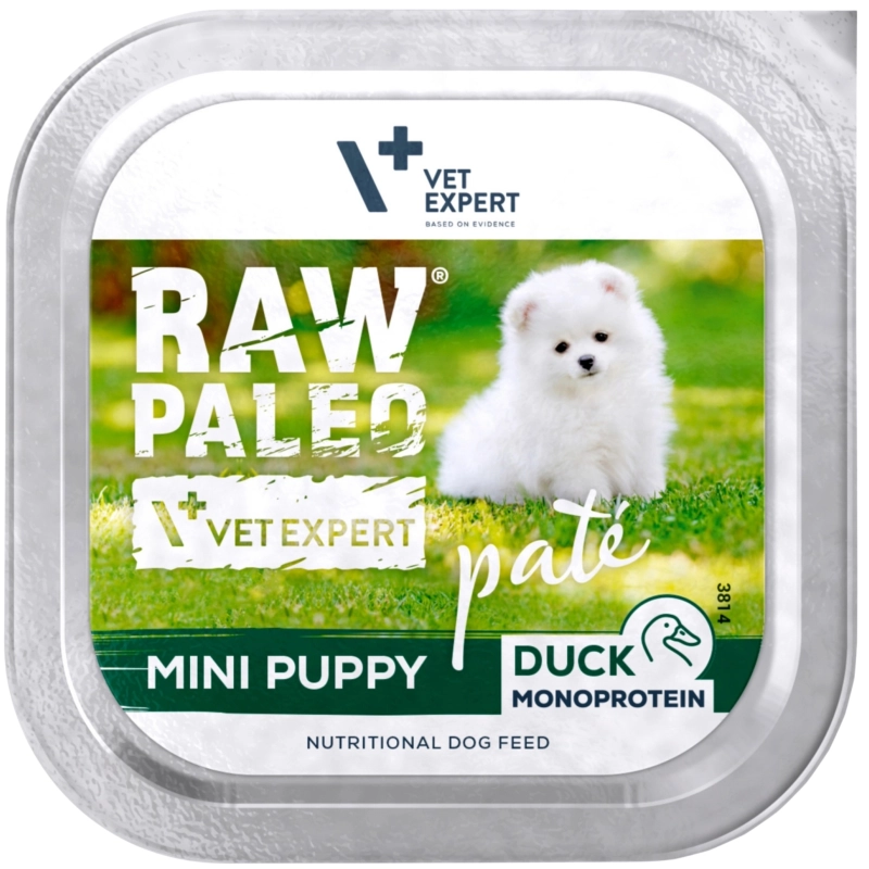 Vet Expert Raw Paleo Mini Puppy kaczka monobiałkowa mokra karma dla szczeniąt 150g