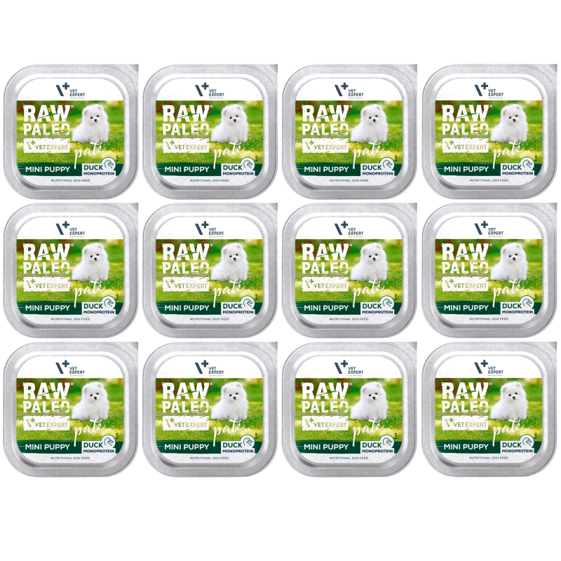 Vet Expert Raw Paleo Mini Puppy kaczka monobiałkowa mokra karma dla szczeniąt 150g