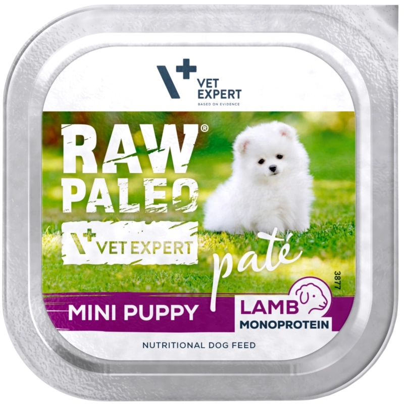Vet Expert Raw Paleo Mini Puppy monobiałkowa mokra karma dla szczeniąt jagnięcina 150g
