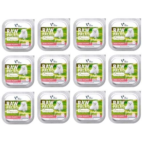 Vet Expert Raw Paleo Mini Puppy monobiałkowa karma dla szczeniąt wieprzowina 12x 150g