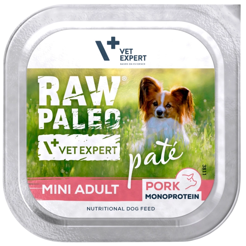 Vet Expert Raw Paleo Mini Adult monobiałkowa mokra karma dla psa wieprzowina 150g