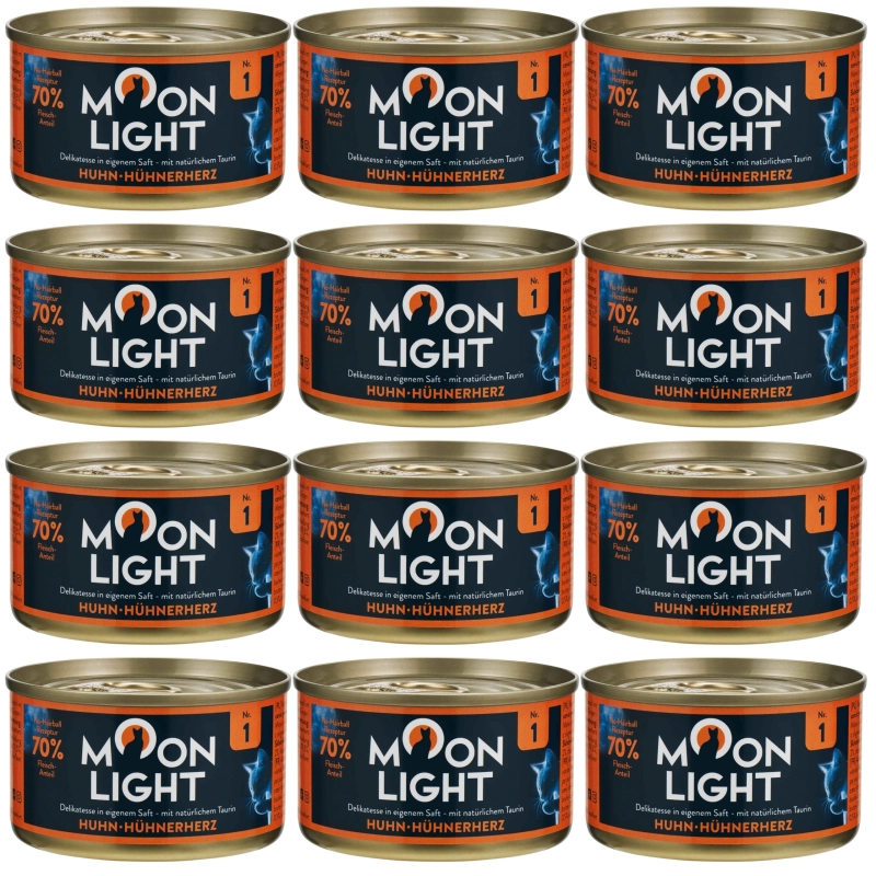 Moonlight Dinner Nr 1 Kurczak z sercami mokra karma dla kota i kociąt 12x 80g