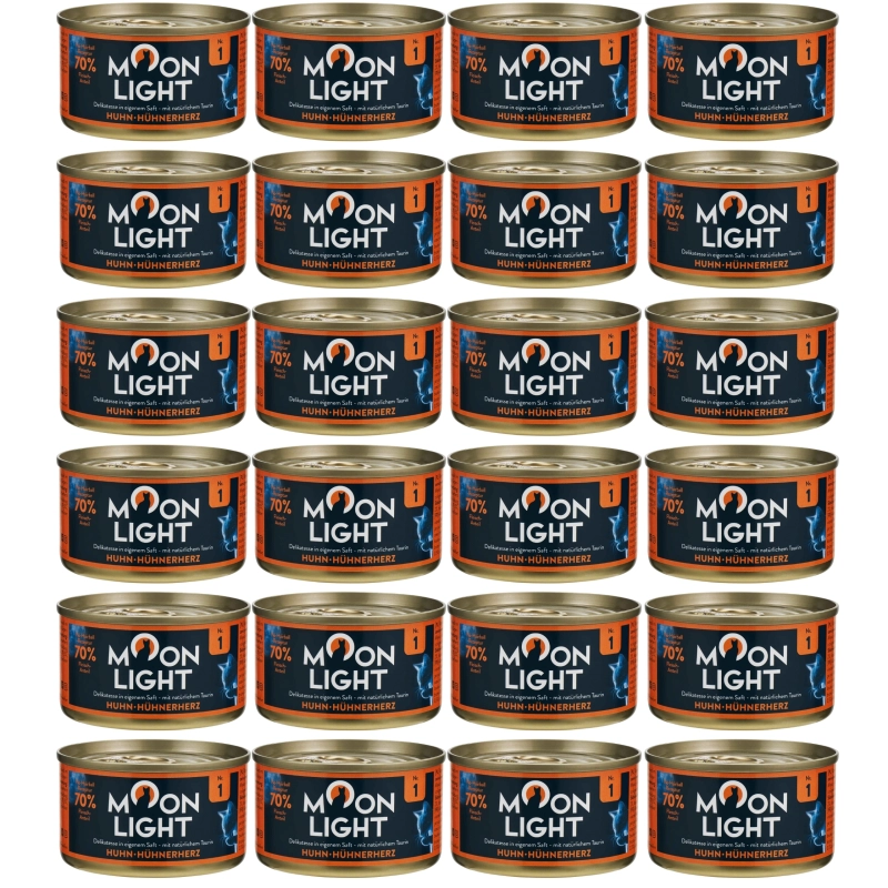 Moonlight Dinner Nr 1 Kurczak z sercami mokra karma dla kota i kociąt 24x 80g