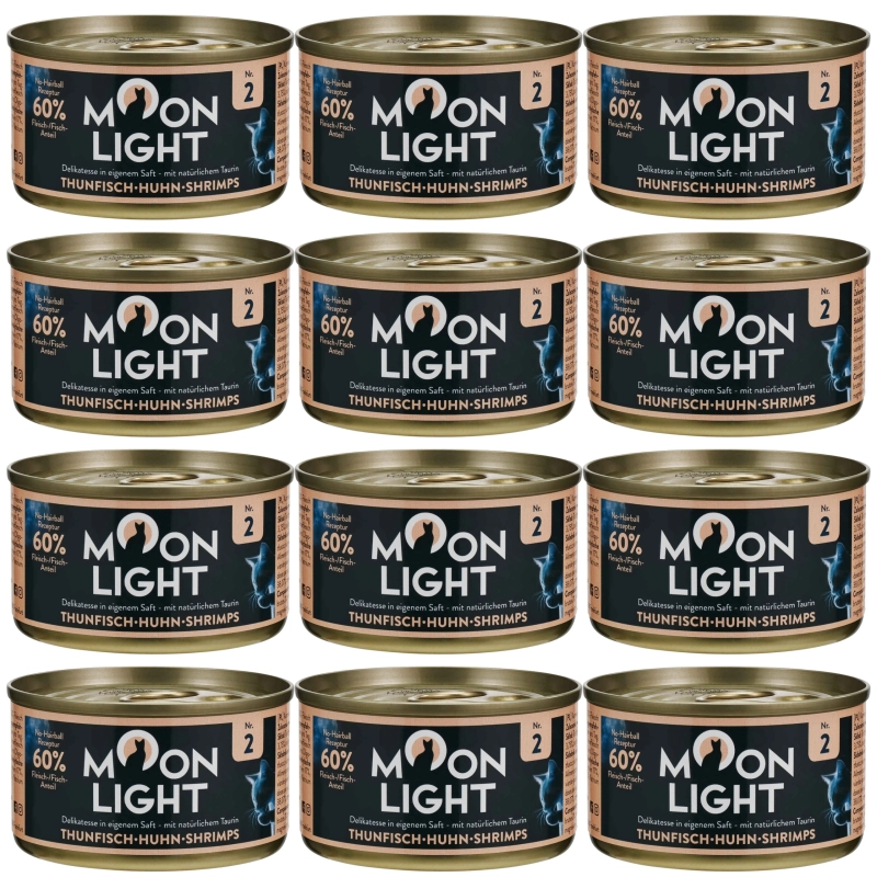 Moonlight Dinner Nr 2 Tuńczyk Kurczak Krewetki mokra karma dla kota 12x 80g