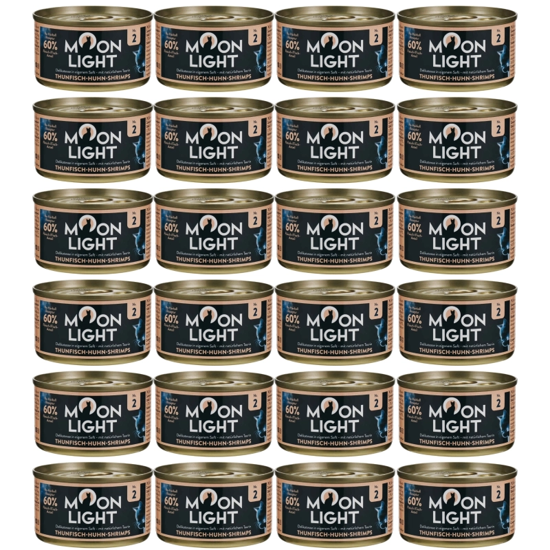 Moonlight Dinner Nr 2 Tuńczyk Kurczak Krewetki mokra karma dla kota 24x 80g