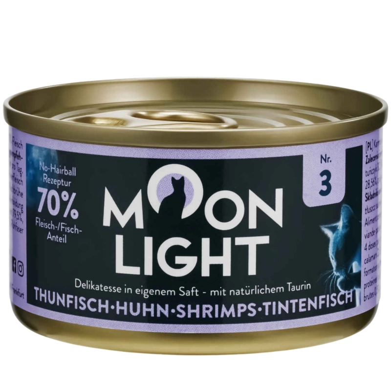 Moonlight Dinner Nr 3 Tuńczyk Kurczak Kałamarnica mokra karma dla kota 80g