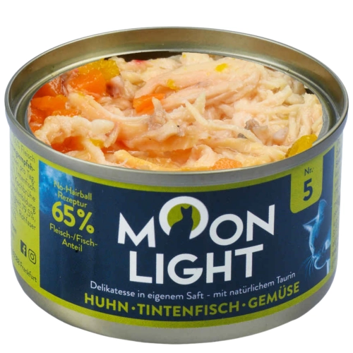 Moonlight Dinner Nr 5 Kurczak Kałamarnica Warzywa mokra karma dla kota kociąt 80g