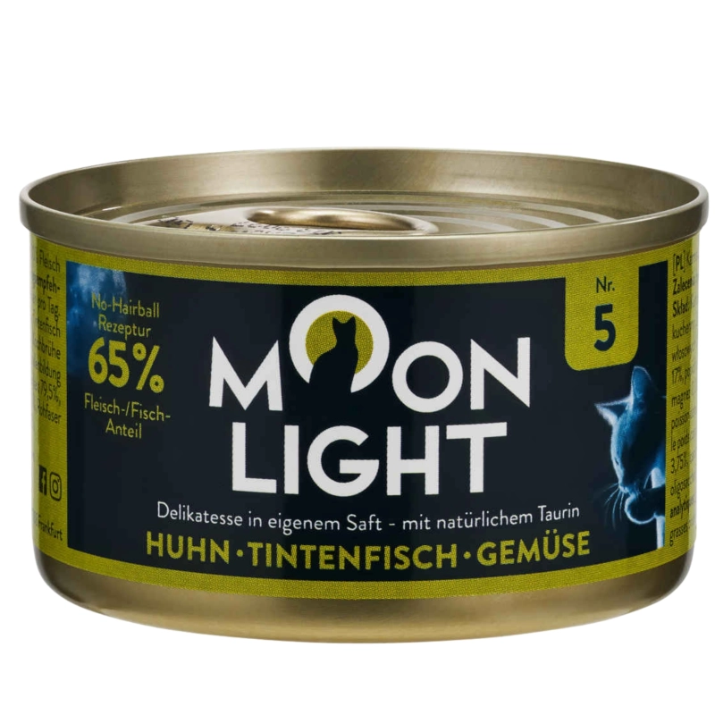 Moonlight Dinner Nr 5 Kurczak Kałamarnica Warzywa mokra karma dla kota kociąt 80g