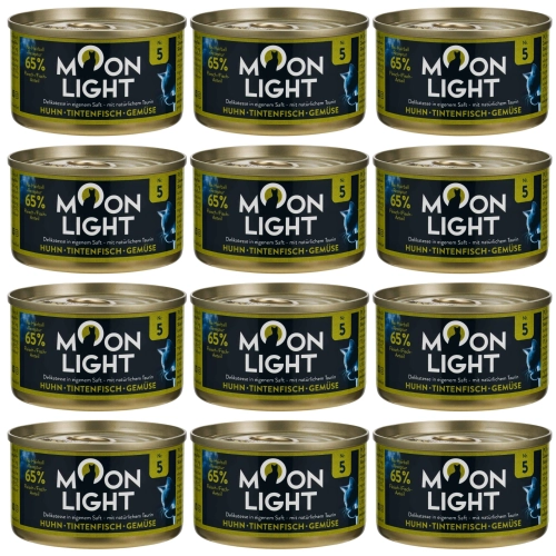 Moonlight Dinner Nr 5 Kurczak Kałamarnica Warzywa mokra karma dla kota kociąt 12x 80g