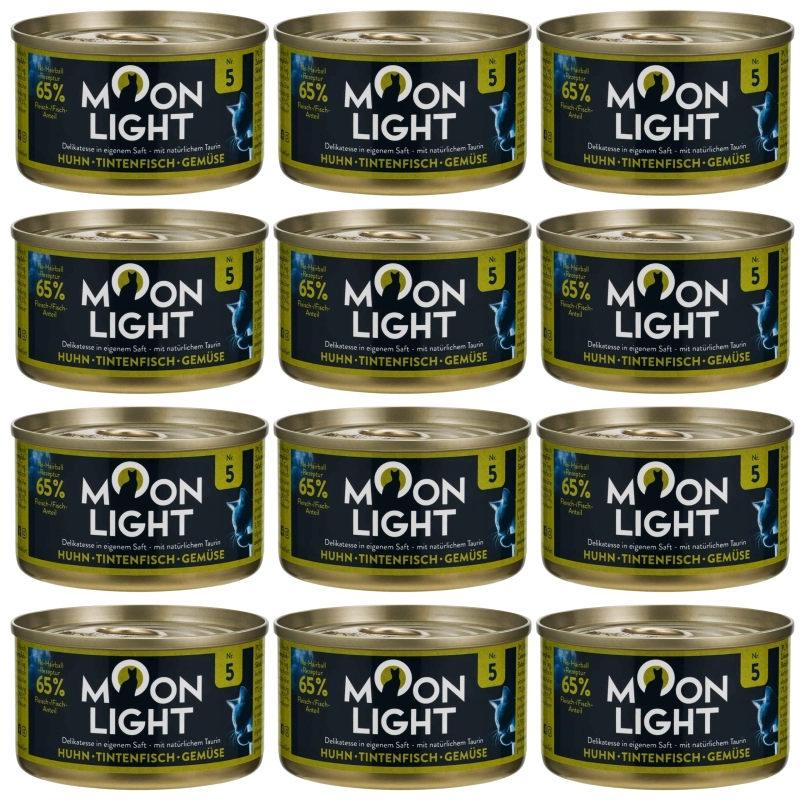 Moonlight Dinner Nr 5 Kurczak Kałamarnica Warzywa mokra karma dla kota kociąt 12x 80g