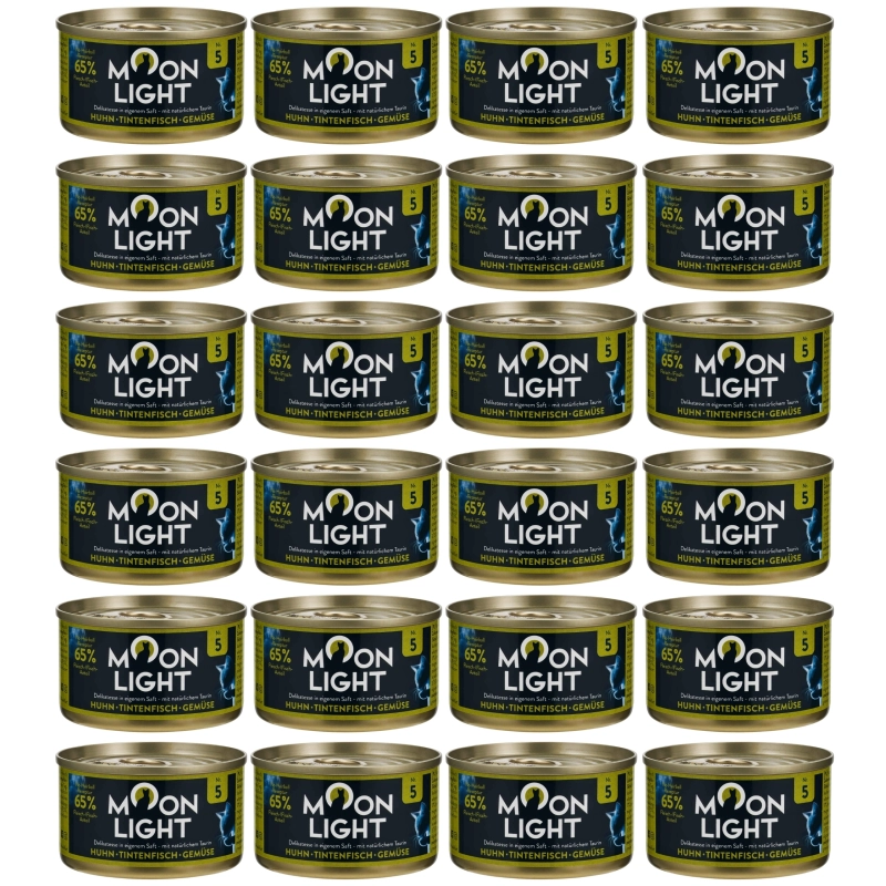 Moonlight Dinner Nr 5 Kurczak Kałamarnica Warzywa mokra karma dla kota kociąt 24x 80g