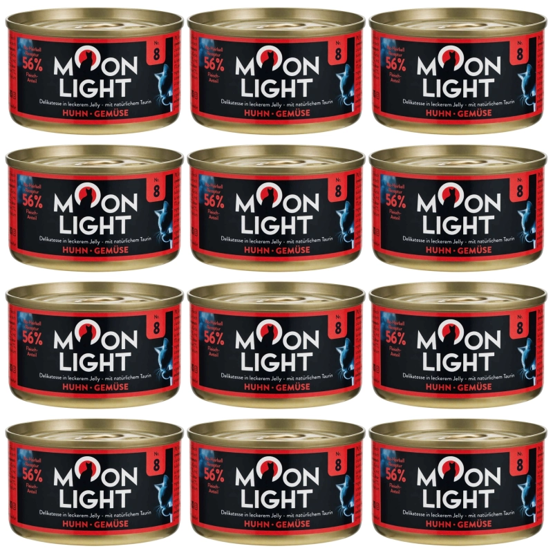 Moonlight Dinner Nr 8 Kurczak Warzywa w galarecie mokra karma dla kota kociąt 12x 80g