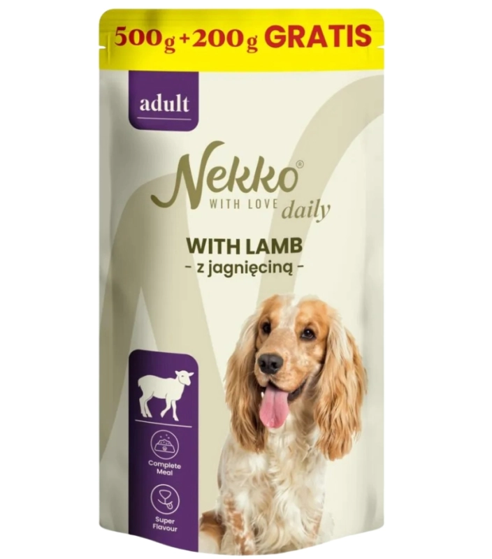 Nekko Daily Adult jagnięcina mokra karma dla dorosłego psa saszetka 700g