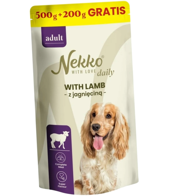 Nekko Daily Adult jagnięcina mokra karma dla dorosłego psa saszetka 700g