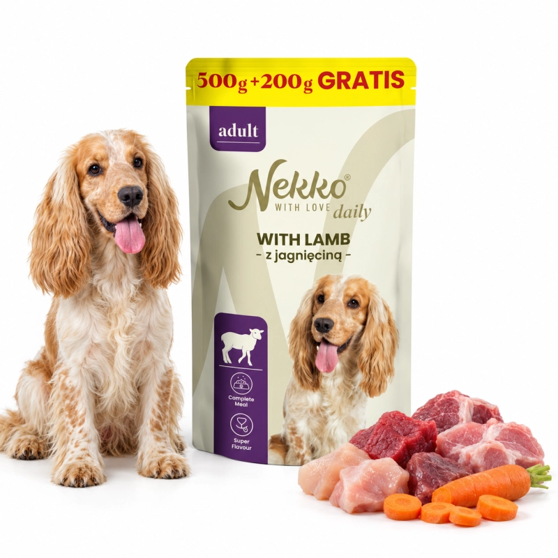 Nekko Daily Adult jagnięcina mokra karma dla dorosłego psa saszetka 700g