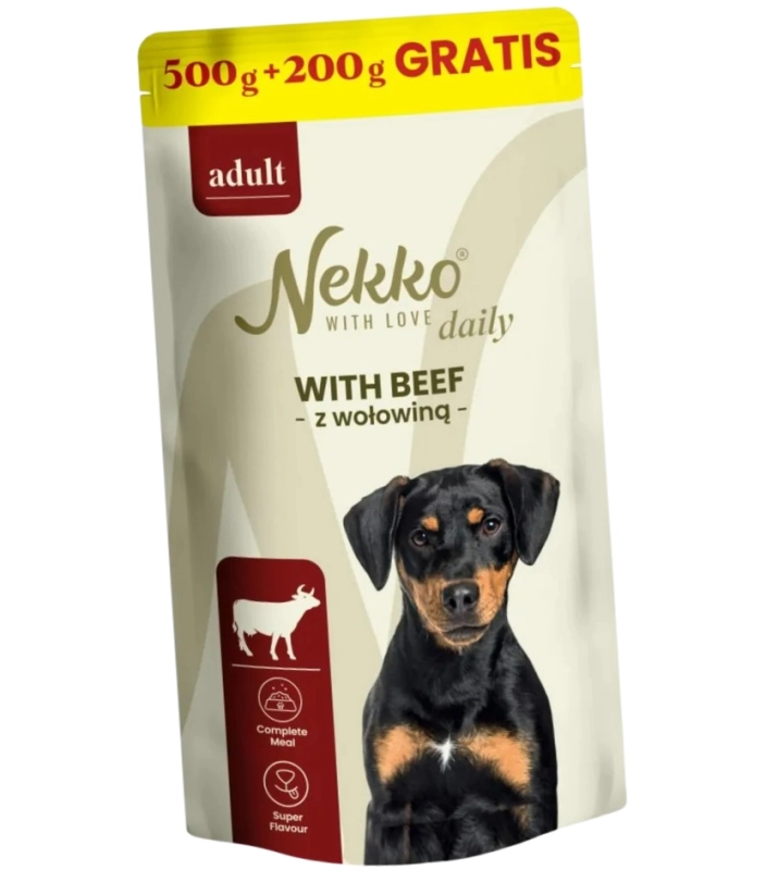 Nekko Daily Adult wołowina mokra karma dla dorosłego psa 700g