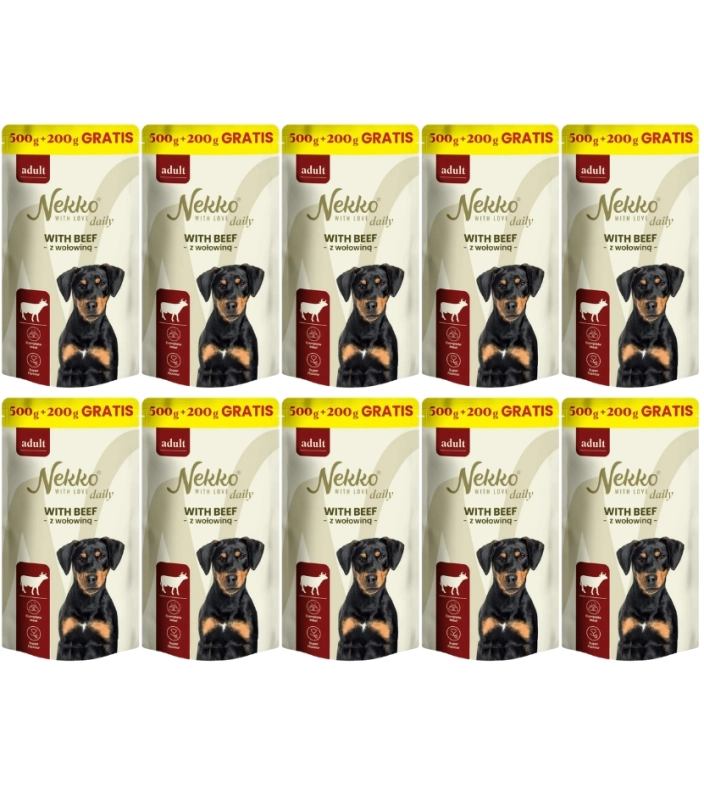 Nekko Daily Adult wołowina mokra karma dla dorosłego psa 10x 700g