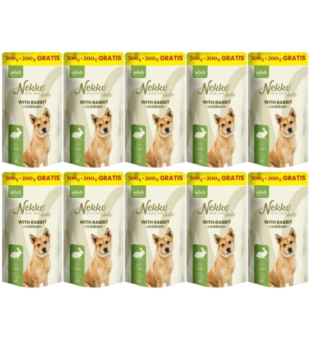 Nekko Daily Adult królik mokra karma dla dorosłego psa 10x 700g