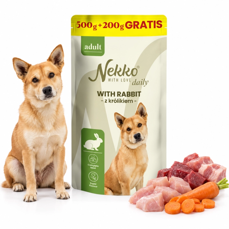 Nekko Daily Adult królik mokra karma dla dorosłego psa 700g