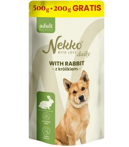 Nekko Daily Adult królik mokra karma dla dorosłego psa 700g