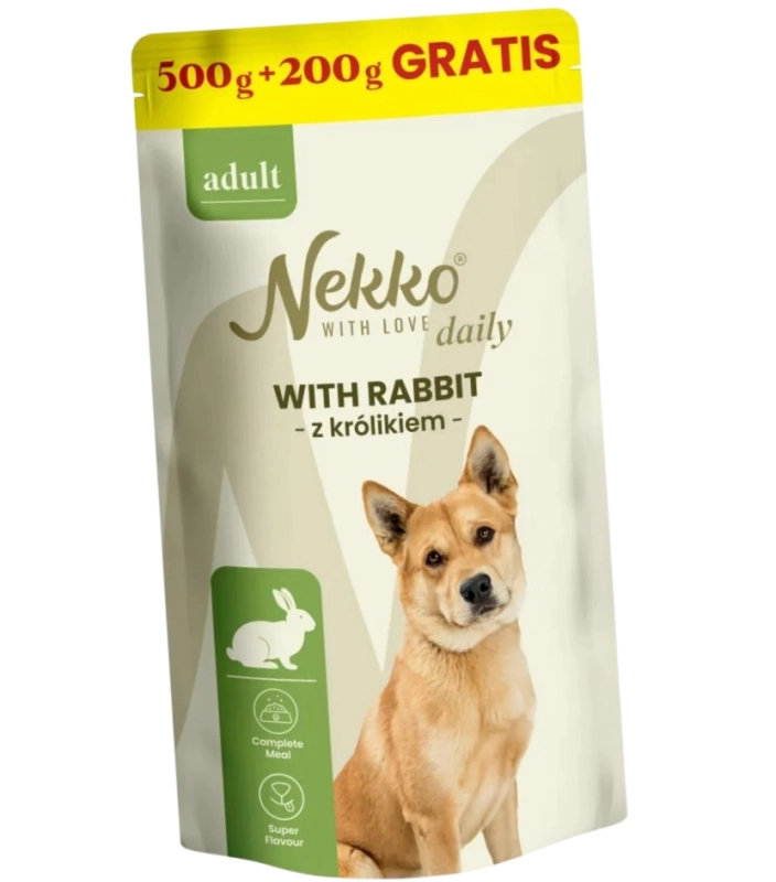 Nekko Daily Adult królik mokra karma dla dorosłego psa 700g