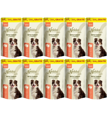 Nekko Daily Adult indyk mokra karma dla dorosłego psa 10x 700g
