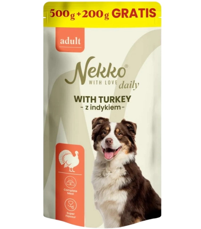 Nekko Daily Adult indyk mokra karma dla dorosłego psa 10x 700g
