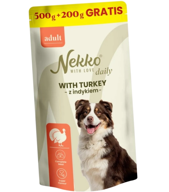 Nekko Daily Adult indyk mokra karma dla dorosłego psa 700g