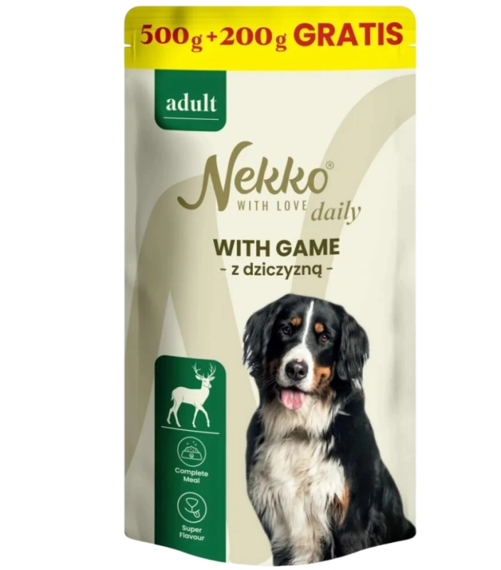 Nekko Daily Adult dziczyzna mokra karma dla dorosłego psa 700g