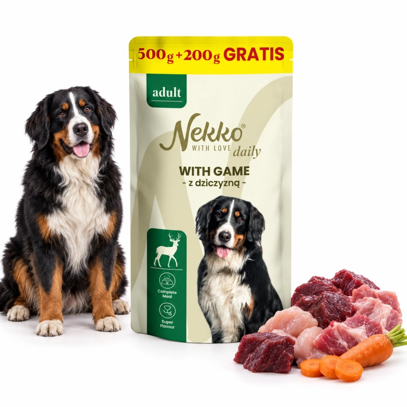 Nekko Daily Adult dziczyzna mokra karma dla dorosłego psa 700g