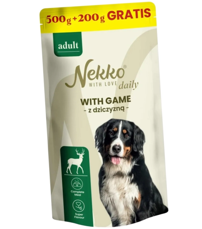 Nekko Daily Adult dziczyzna mokra karma dla dorosłego psa 700g