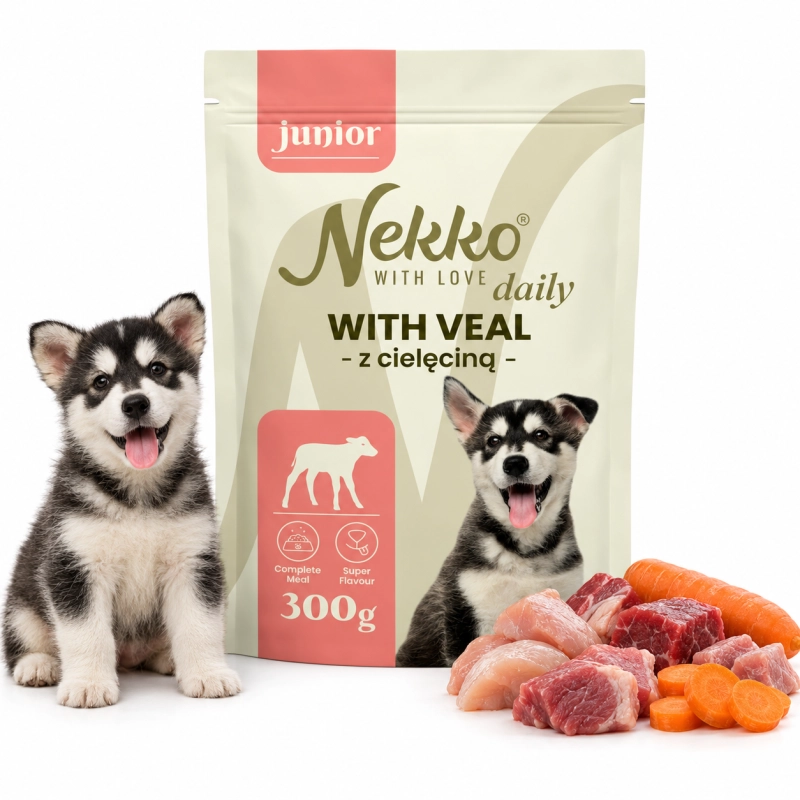 Nekko Daily Junior cielęcina mokra karma dla szczeniąt 300 g