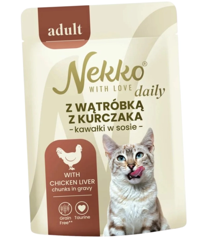 Nekko Daily Adult wątróbka z kurczaka w sosie mokra karma dla kota 12x 85g