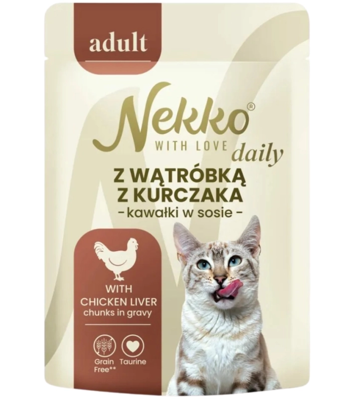 Nekko Daily Adult wątróbka z kurczaka w sosie mokra karma dla kota 85g