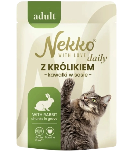 Nekko Daily Adult królik mokra karma dla kota kawałki w sosie 85g