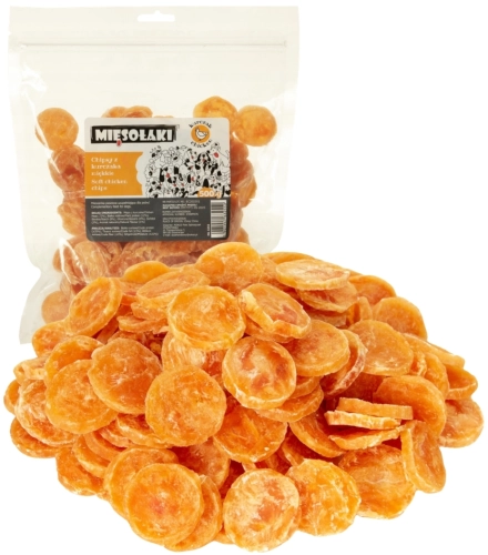 MięsoŁaki miękkie chipsy z kurczaka naturalny przysmak dla psa 500g