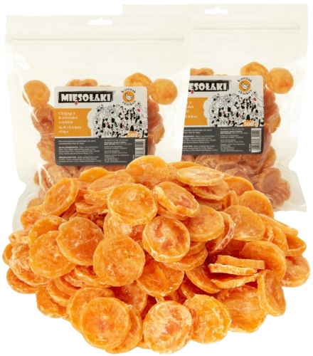 MięsoŁaki miękkie chipsy z kurczaka naturalny przysmak dla psa 2x 500g