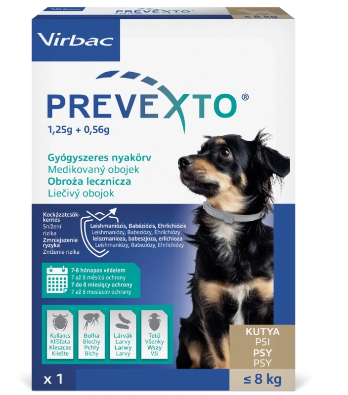 Virbac Prevexto S obroża lecznicza 38cm dla psa do 8kg na pchły i kleszcze