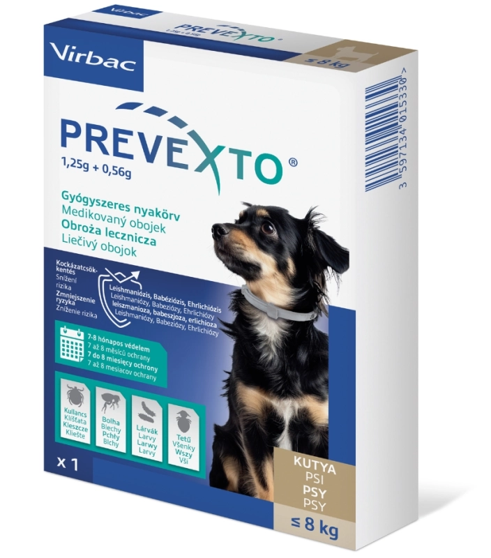 Virbac Prevexto S obroża lecznicza 38cm dla psa do 8kg na pchły i kleszcze