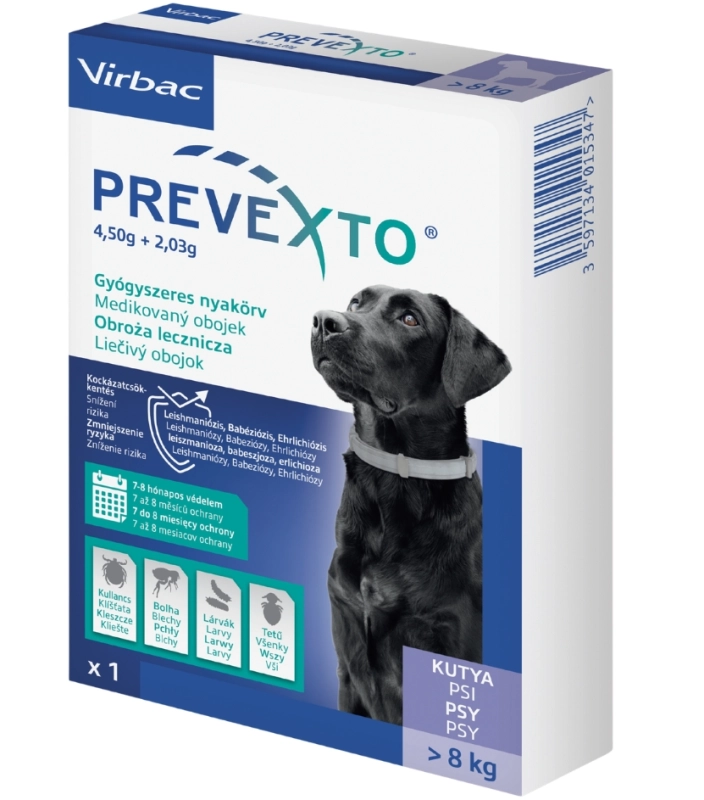 Virbac Prevexto obroża lecznicza 70cm dla psa powyżej 8kg na pchły i kleszcze