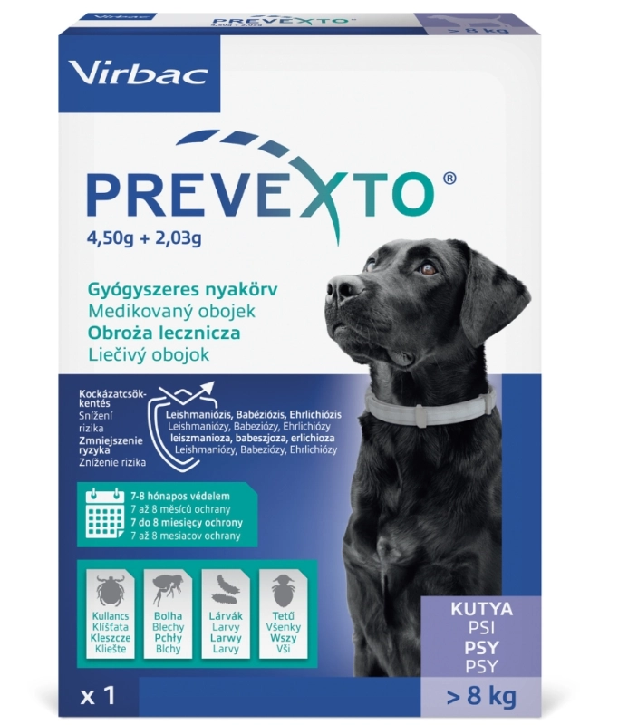 Virbac Prevexto obroża lecznicza 70cm dla psa powyżej 8kg na pchły i kleszcze