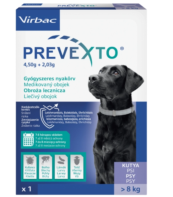 Virbac Prevexto obroża lecznicza 70cm dla psa powyżej 8kg na pchły i kleszcze