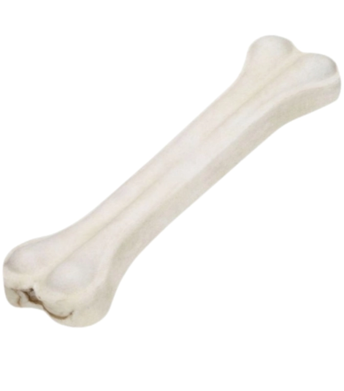 Hau&amp;Miau biała kość prasowana ze skóry wołowej gryzak dla psa 12,5cm
