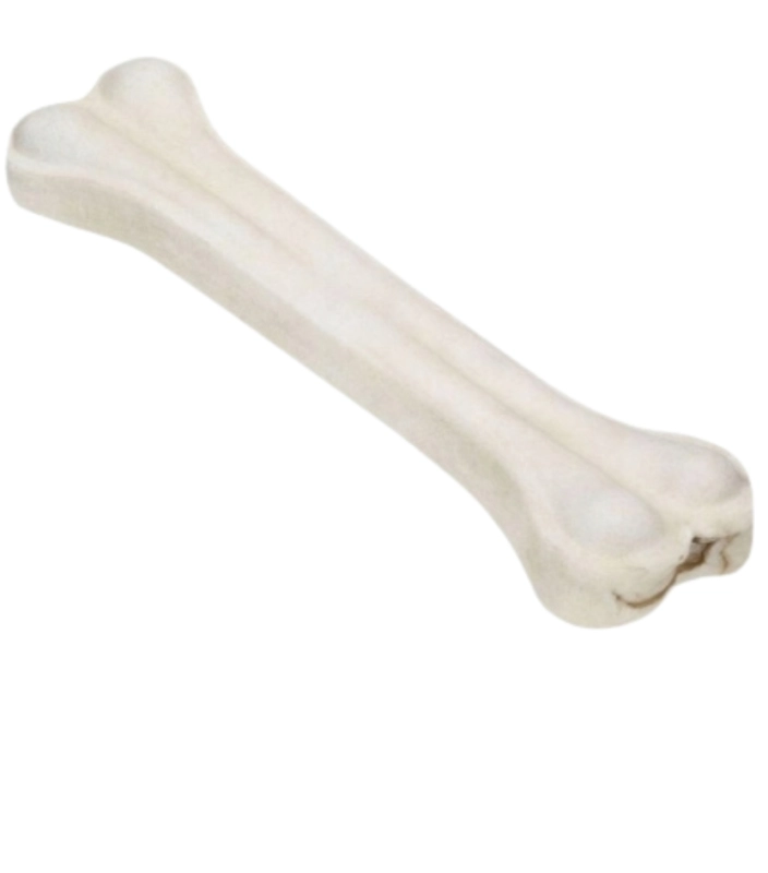 Hau&amp;Miau biała kość prasowana ze skóry wołowej gryzak dla psa 12,5cm 10 sztuk