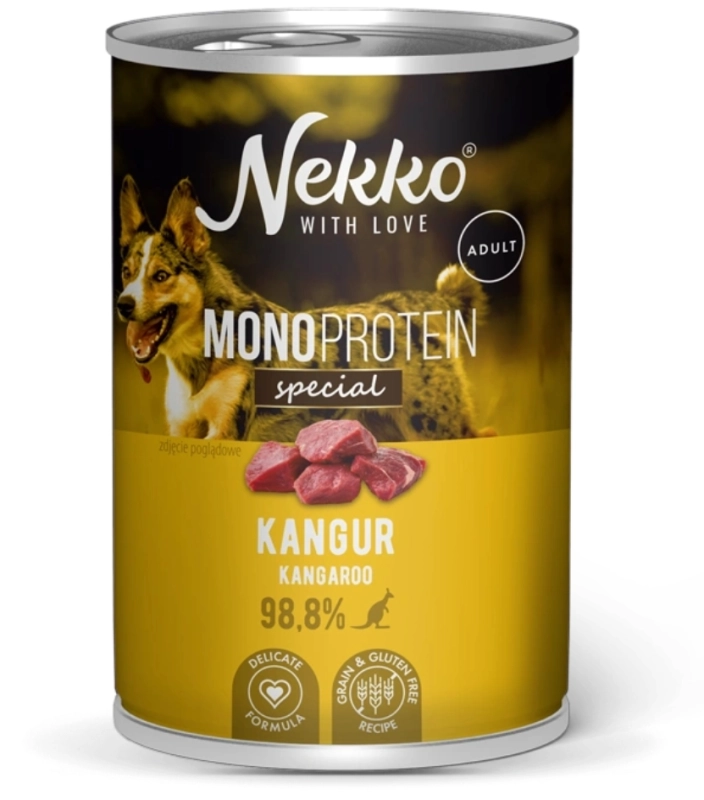 Nekko Monoprotein kangur monobiałkowa mokra karma dla dorosłego psa 6x 400g