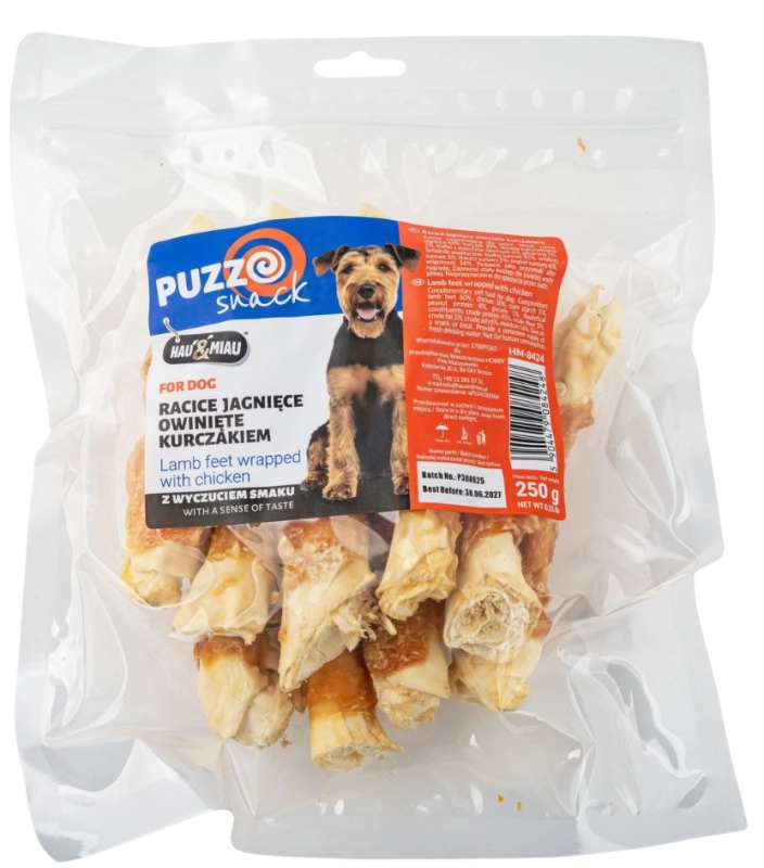 Puzzo Snack racice jagnięce owinięte kurczakiem gryzak dla psa 250g