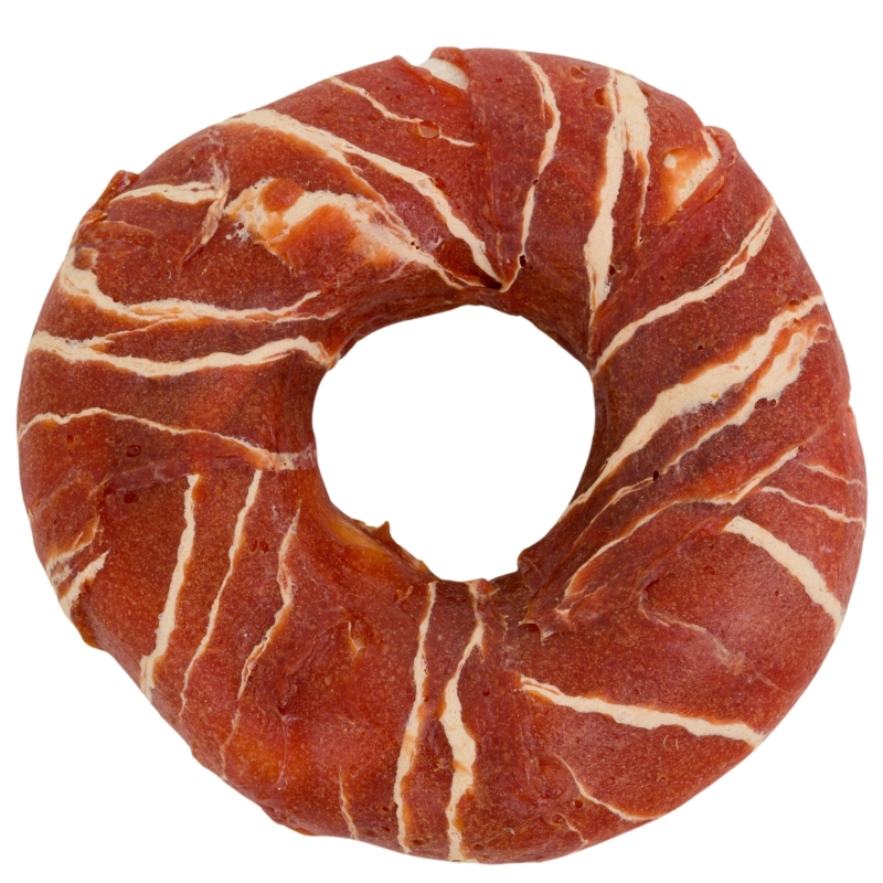 HauMiau PauseSnack donaty ze skóry owinięte kaczką 7cm gryzak dla psa 500g