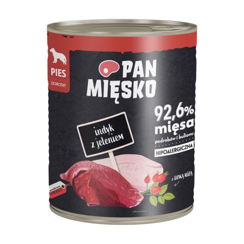 Pan Mięsko dla psa Indyk z jeleniem 800g