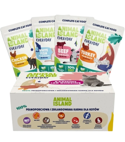Animal Island Everyday mokra karma dla kota Menu Box mix 4 smaki 80x 85g