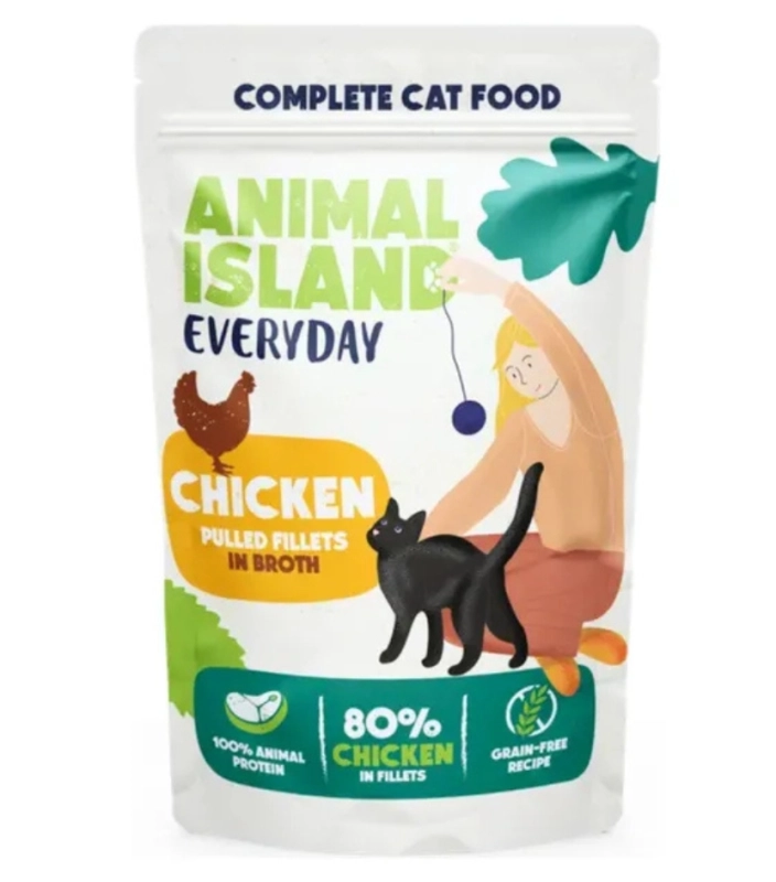 Animal Island Everyday indyk biała ryba fileciki w rosole dla kota 80x 85g